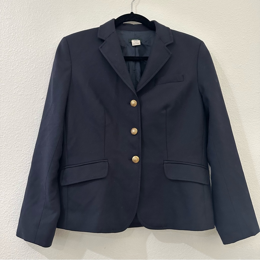 J. Crew Navy Schoolboy Wool Blazer